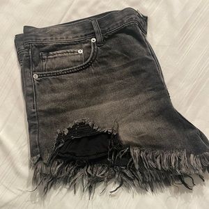 We the free black jean cutoff shorts